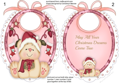 Babys Tent card , May all Your christmas Dreams come true