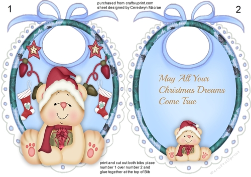 Babys Tent Card , May All Your Christmas Dreams Come True  