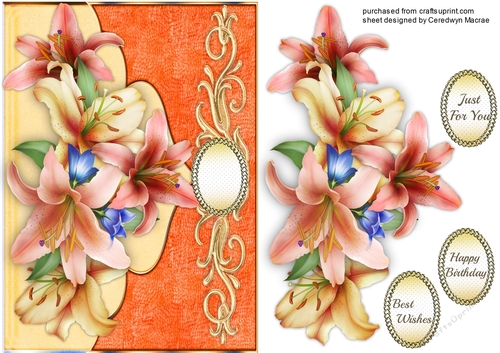 Beautiful Downton Lillys on a envelope card 