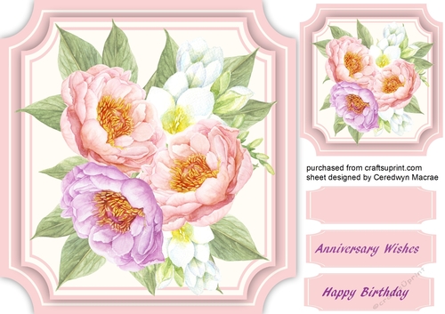 Stunning Mixed Roses in a Cut Out Mmat 