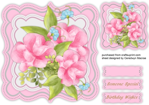 Bbeautiful pink Peonies on a Double Bracket 