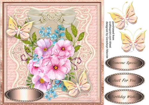 Beautiful Pink Roses and Butterfly;s