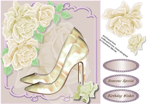Beautiful Cream rosesand Shoes 2
