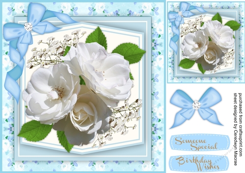 Beautiful White roses with Babys Breath 