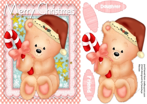 Lovely Christmas Baby Bear , Pink 