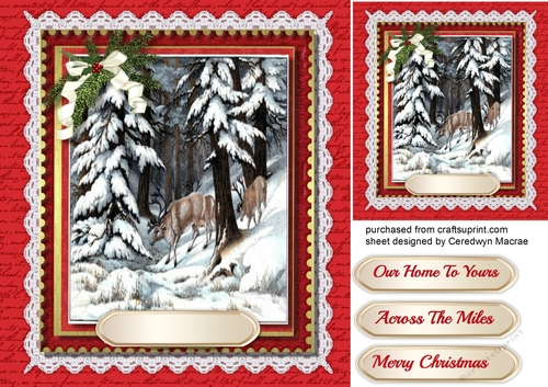 Christmas Scene with Stags 