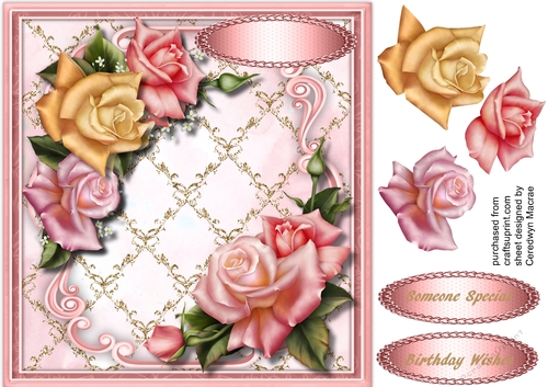 Stunning Downton Roses in a Lattace Frame 2