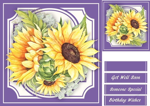 Beautiful Sunflowers on Cut-out- Mat