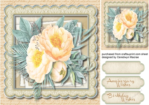 Beautiful Cream Roses in a Scalloped Frame  3