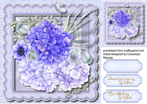 Beautiful Lilac Hydrangea in a Scalloped frame 5