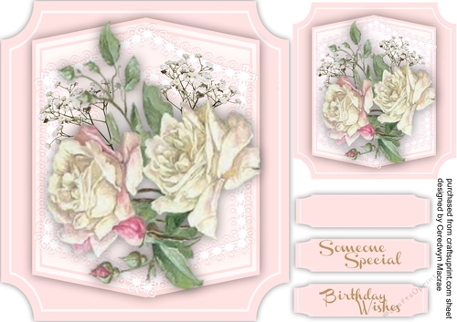 Beautiful Soft Pink Cut-Out Frame with Roses 
