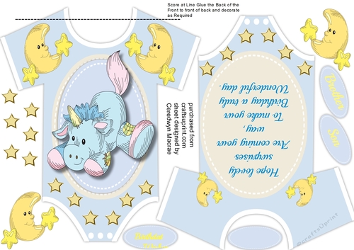 lovely Blue Onsie Tent Card 