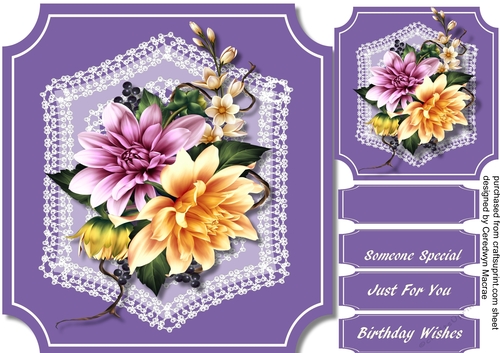 Beautiful Dahlias On Stunning Lace 