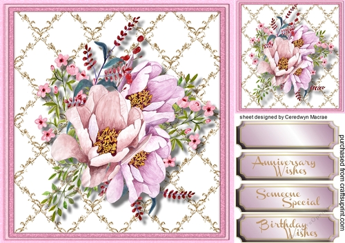 Beautiful  roses pinks on a lattice frame 2