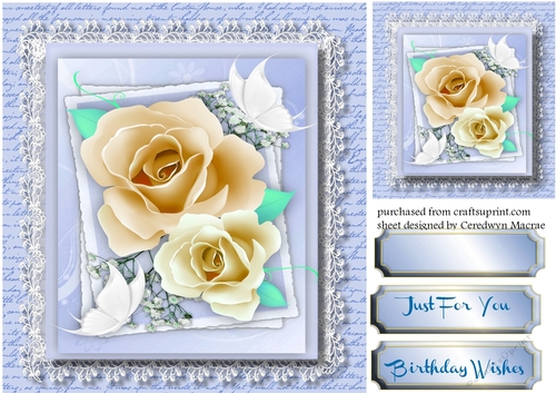 Beautiful Roses on a Lace Mat 1 