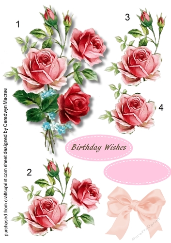 Pink and Red roses with Bow 