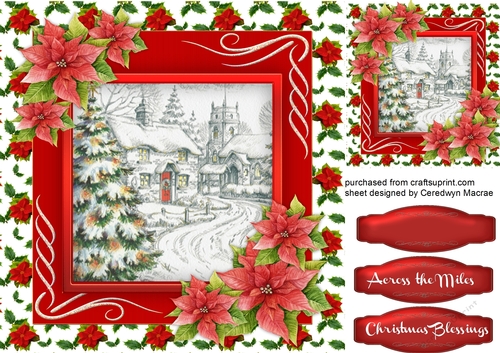 Christmas Morning  With poinsettias 