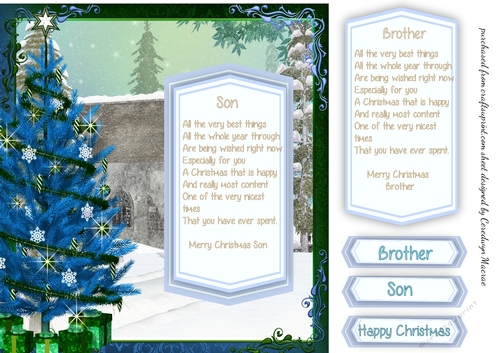 Christmas Greetings  Brother or  Son