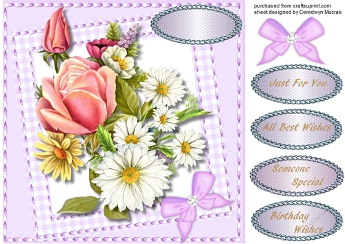  Mixed Flowers in a Saddle Stitched Frame  2,