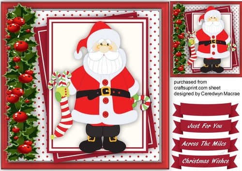 Ho- Ho- Ho- Santa with His Christmas Stocking