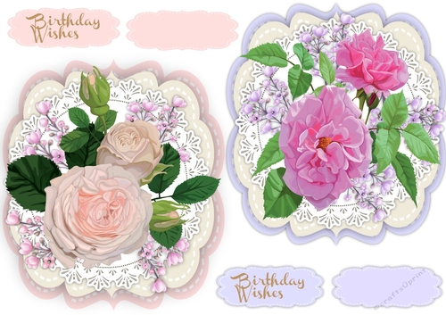 2 Lovely Rose Toppers on lace 2