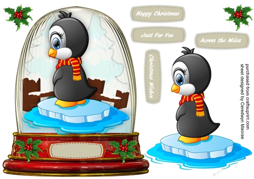 Snow Globe with,Shall I Jump  Penguin, 2