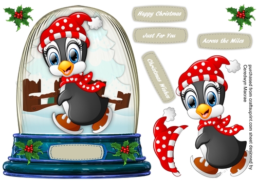 Snow Globe with Walking Penguin 5