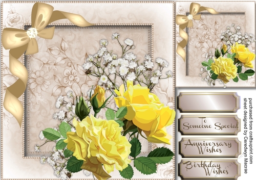 Stunning Yellow Roses and Babys Breath , 2 