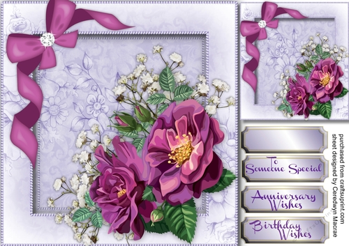 Stunning Wine Roses and Babys Breath , 3