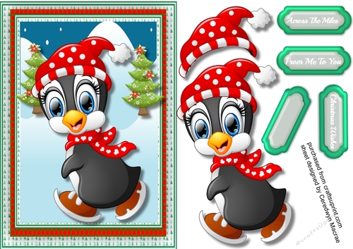 Lovely A5 Walking Penguin 