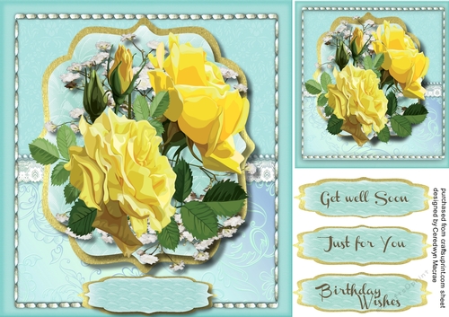 Beautiful Yellow  Roses on a Bracket Frame  2