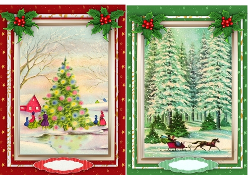 2 lovely Christmas A5 Toppers 