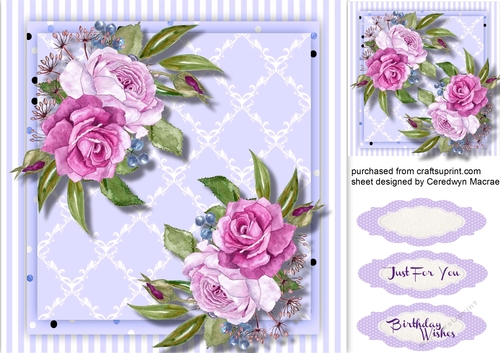 Beaitiful liac roses on Lattice Mat 