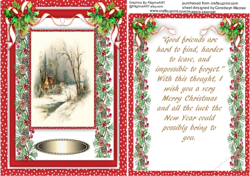A5 Card with verse, Holly and Berrys 