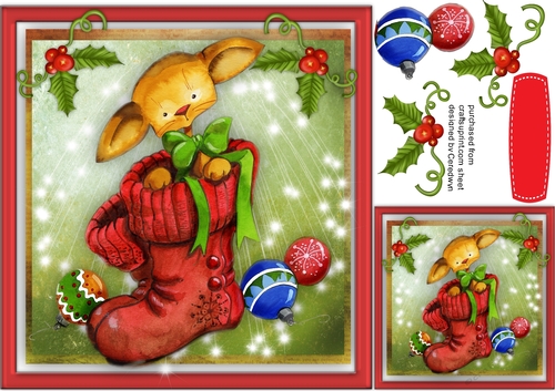 Cute Reindeer in Santas Boot 