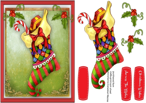 Christmas Stocking and Holly