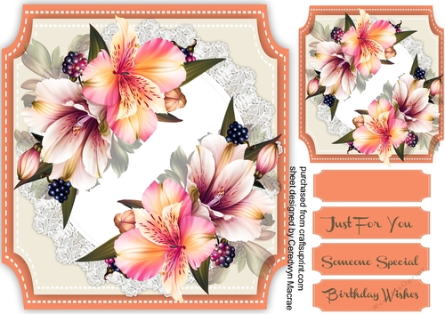 Summer[s and Lillies on Cut Out Mat 