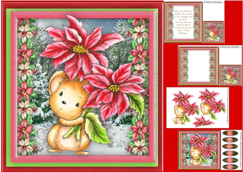 8x8 Mini Kit, Poinsettia Mouse