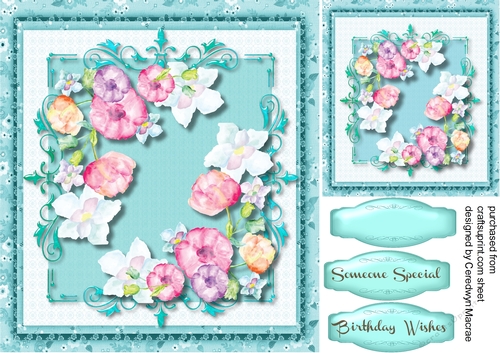 Mixed Roses in Ornate Frame 