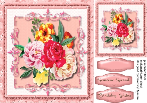 Mixed Roses in Ornate Frame 