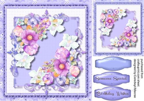 Summer Flowers  in Ornate Frame 