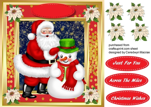 Cute Santa and Snowman 