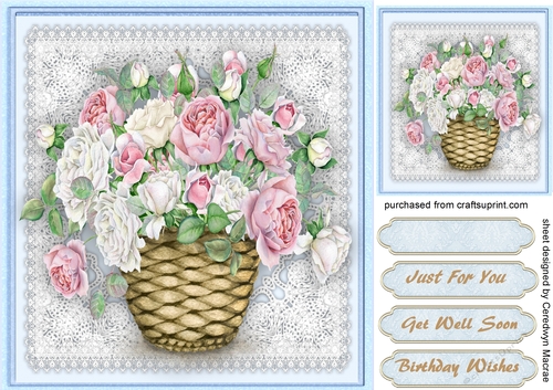 Beautiful Basket of Smmer  Roses