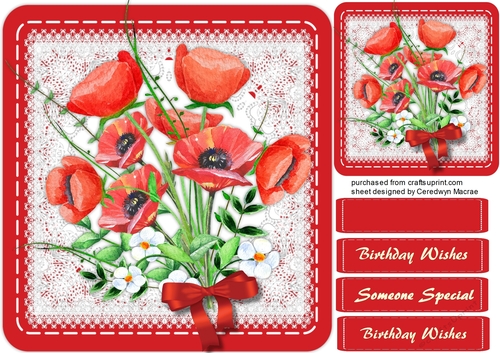 Beautiful Bouquet of Red Poppys 