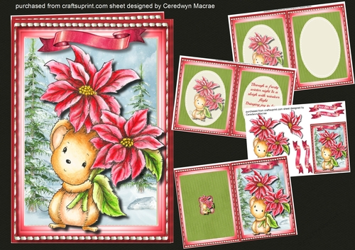 A5 Mini Kit, Poinsettia Mouse 