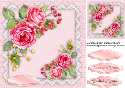 Beautiful Pink Roses and Berrys 