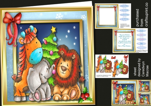 8X8 Mini Kit, Animal Christmas Tree 