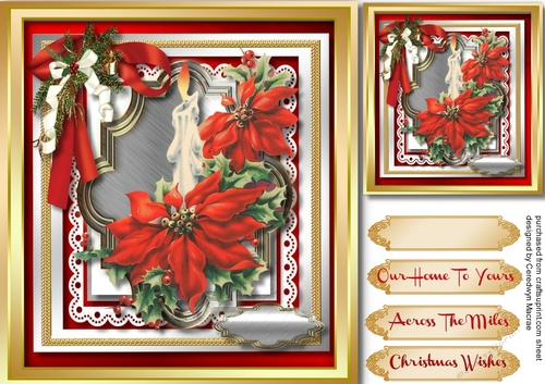 Beautiful Candles and Poinsettias 