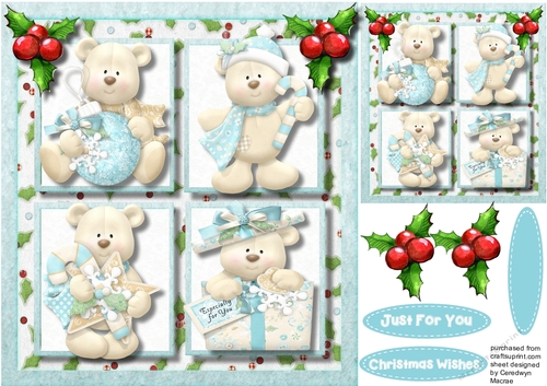 Christmas Bears 4 in a Box 