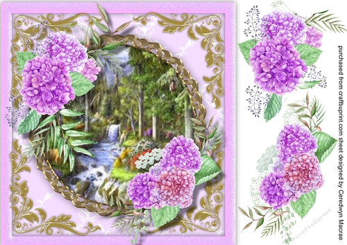 Beautiful Hydrangers and Water Scene 2